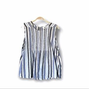 Caslon sleeveless linen blend blouse